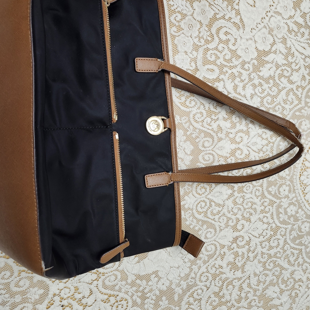 Michael Kors Black and Brown Tote Bag